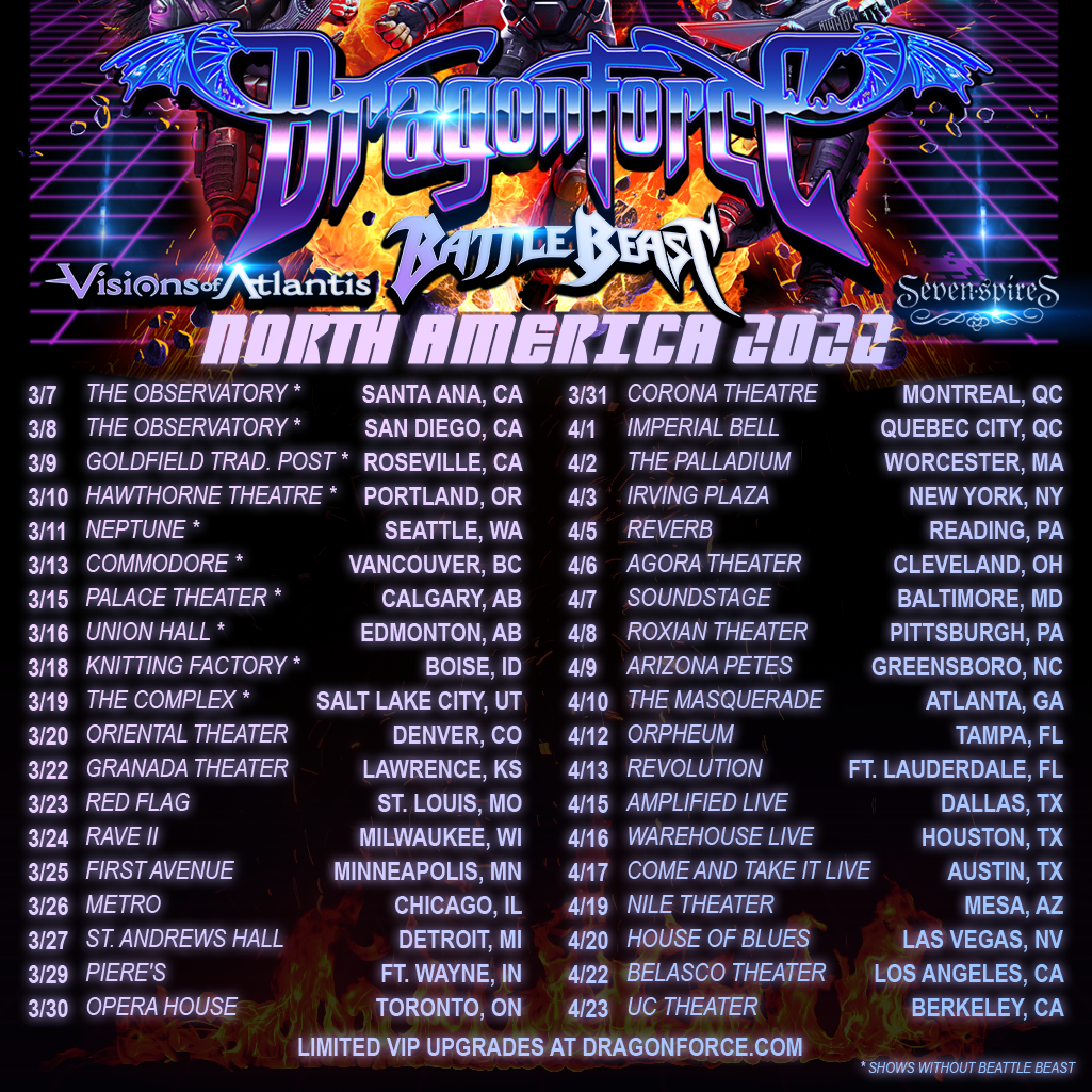 dragonforce tour setlist